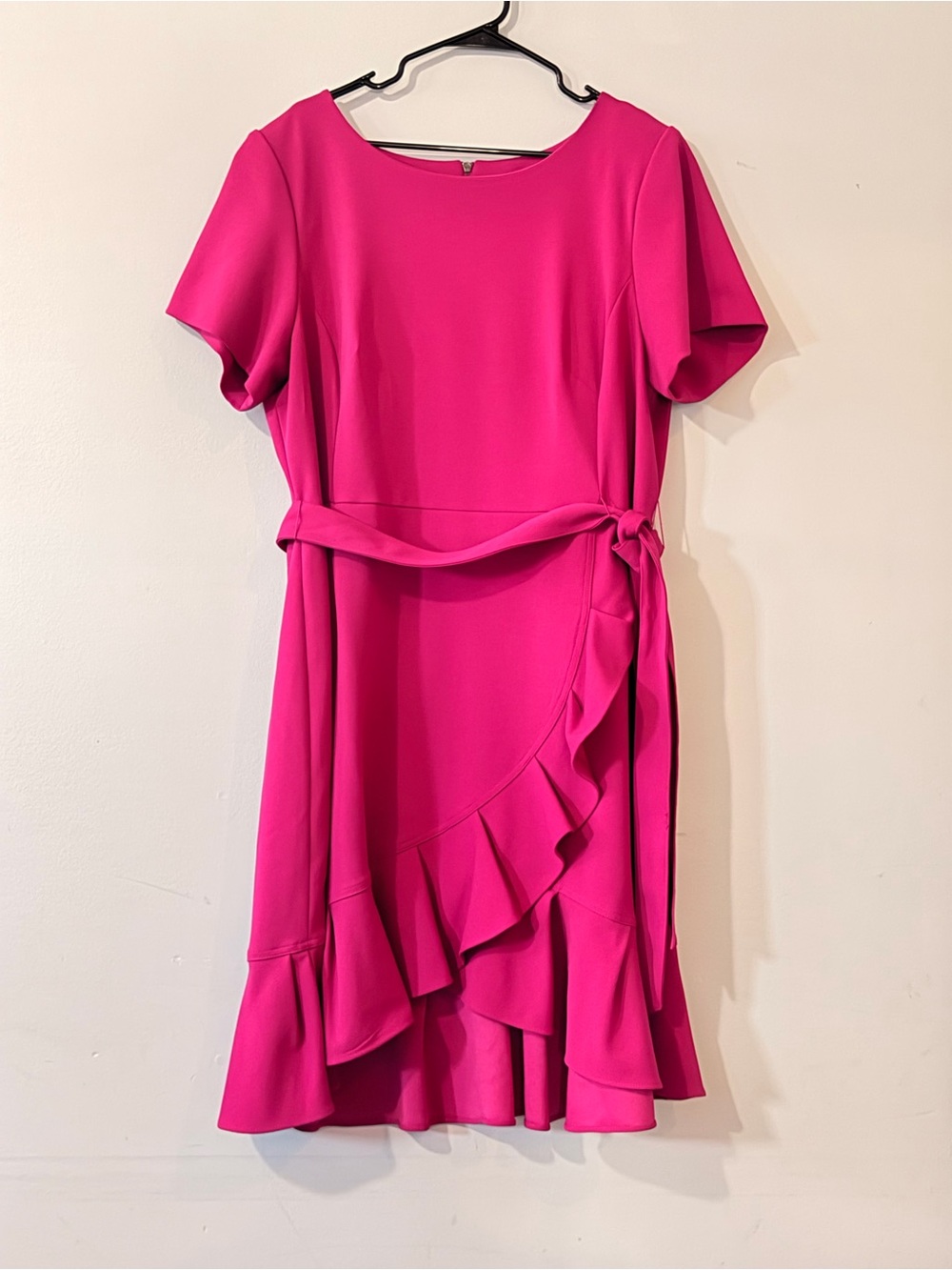 Calvin Klein Fuchsia Ruffle Wrap Dress - Women